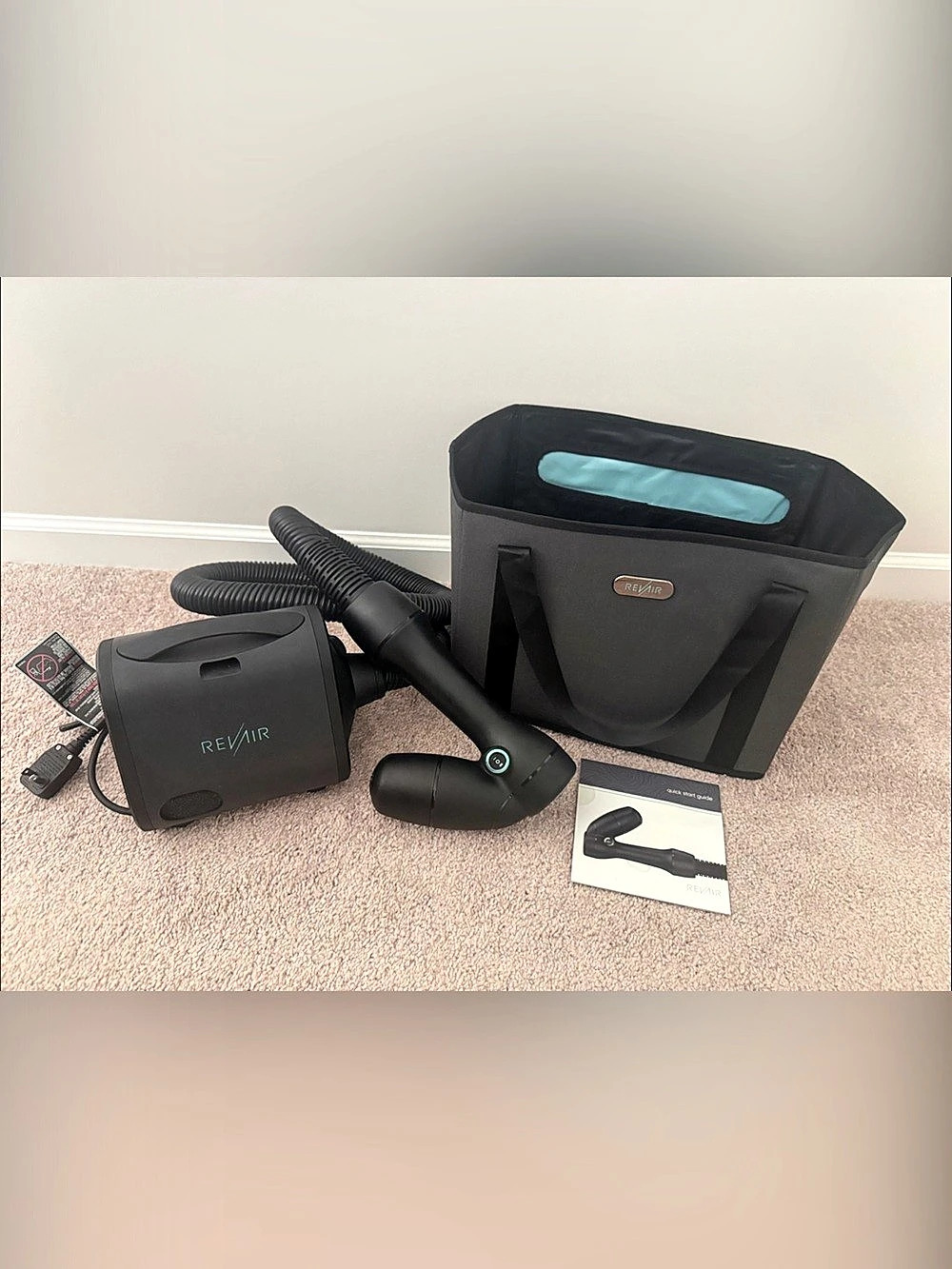 RevAir Reverse-Air Hair Dryer System Black Device Set